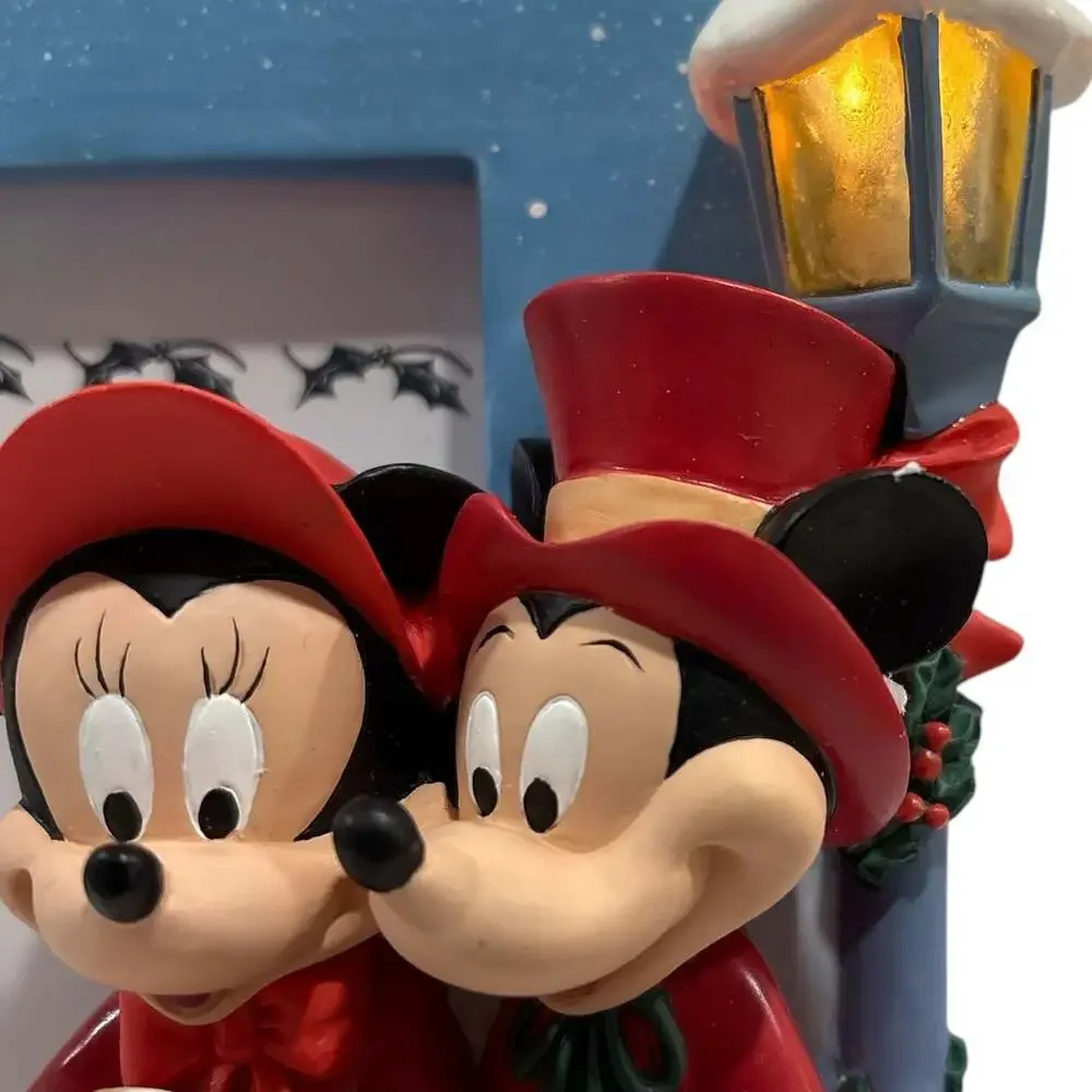 Vtg Disney Mickey & Minnie Mouse Caroler Light-up 4x6 Photo Picture Frame New